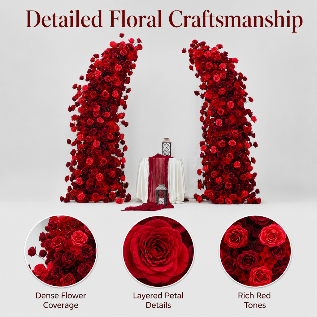 Red Rose Horn Floral Arch