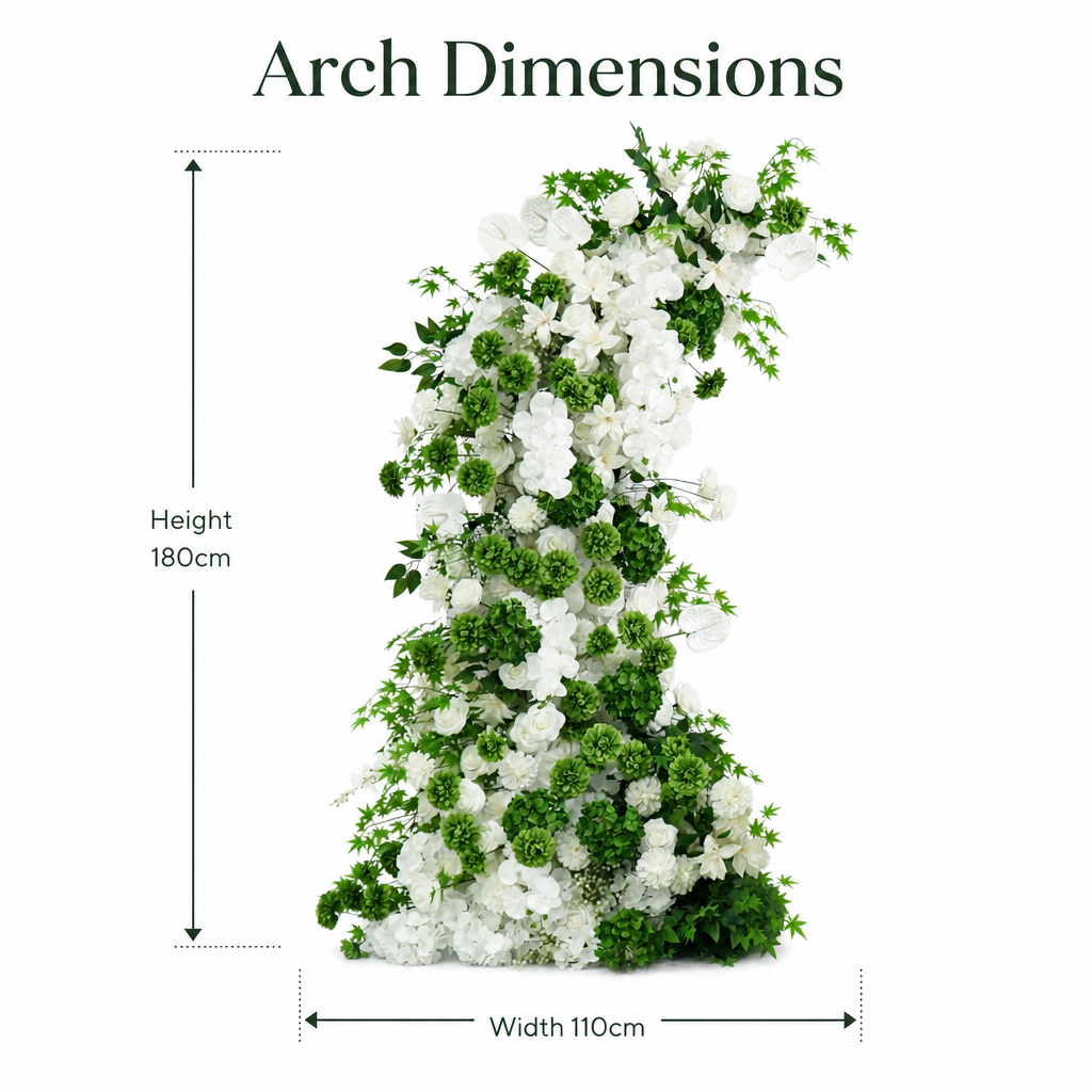 White Hydrangea Faux Floral Arch