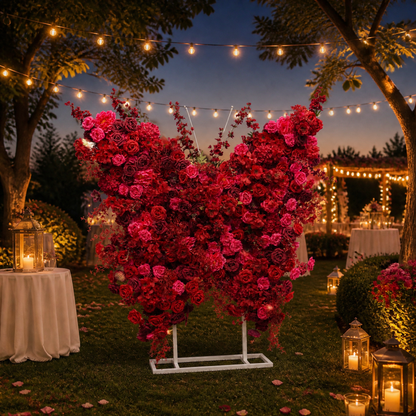 Red Butterfly Faux Floral Arch