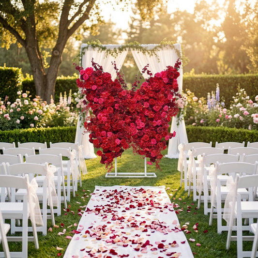 Red Butterfly Faux Floral Arch