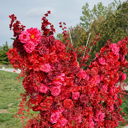 Red Butterfly Faux Floral Arch