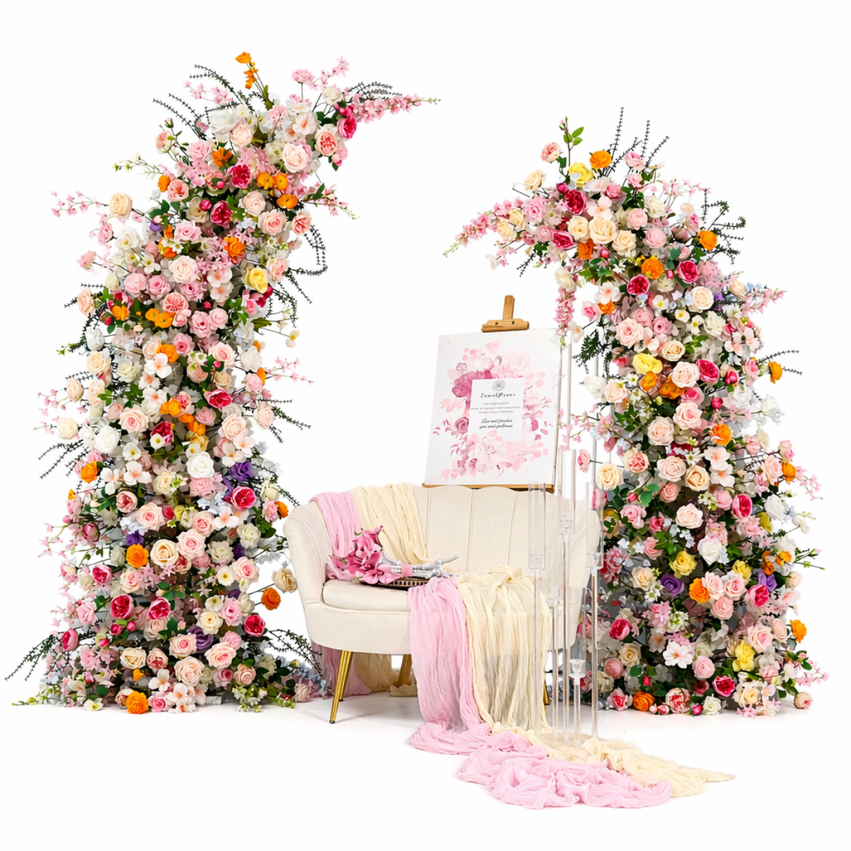 Faux Floral Horn Arch