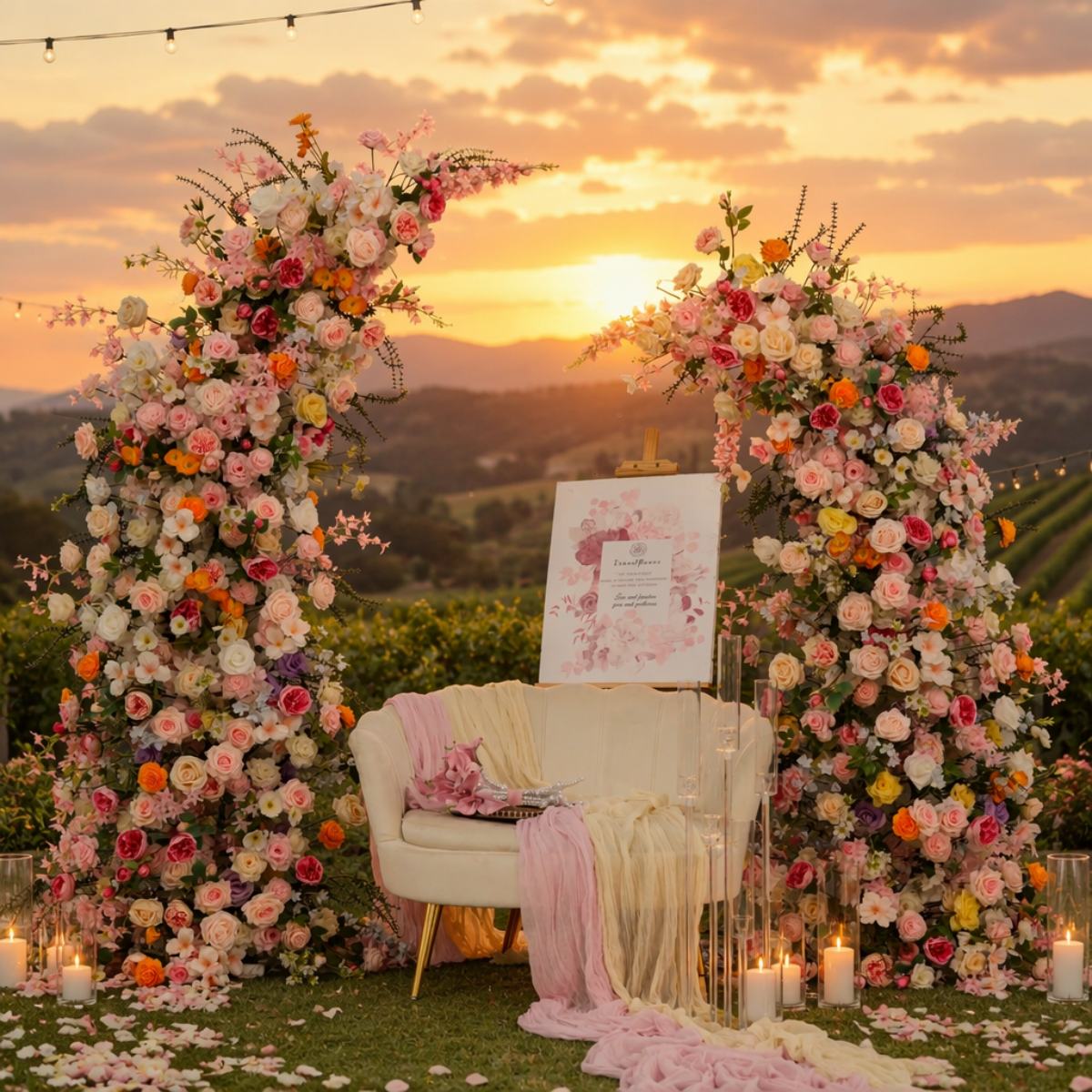 Faux Floral Horn Arch