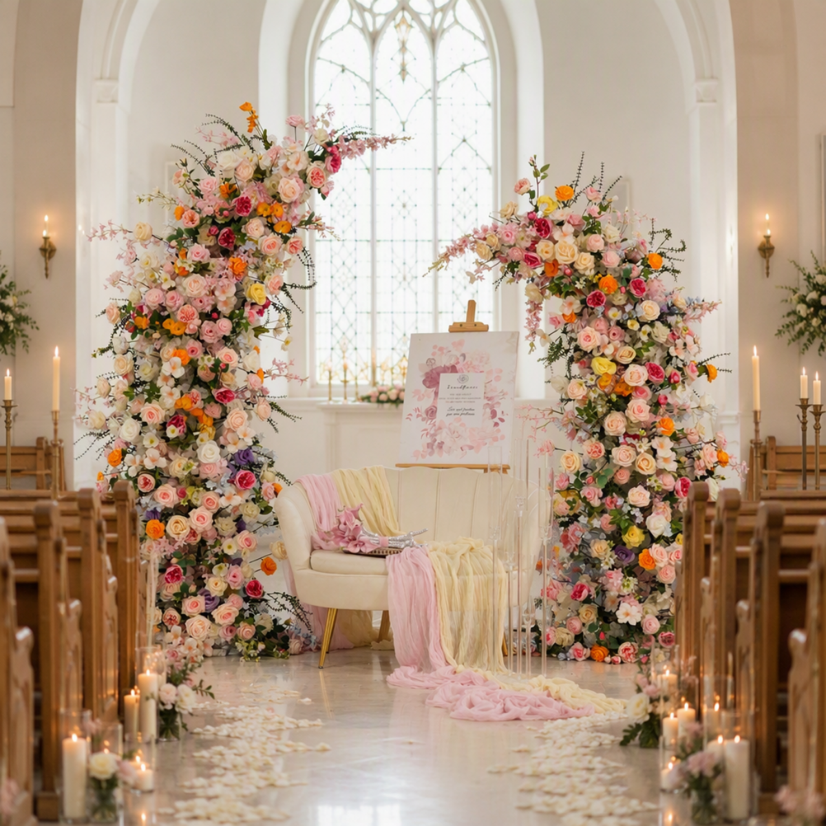 Faux Floral Horn Arch