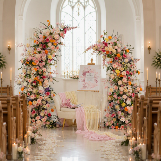 Faux Floral Horn Arch
