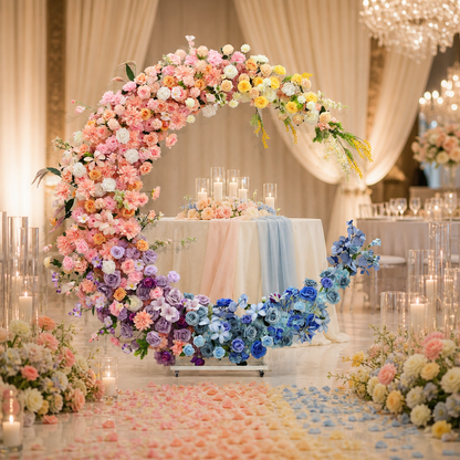Ombré Faux Flower Moon Party Arch
