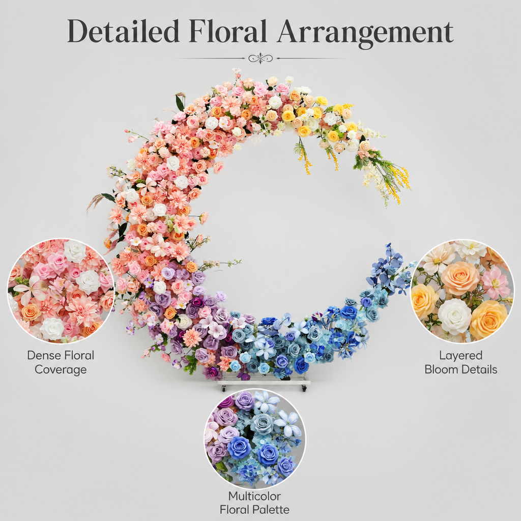 Ombré Faux Flower Moon Party Arch
