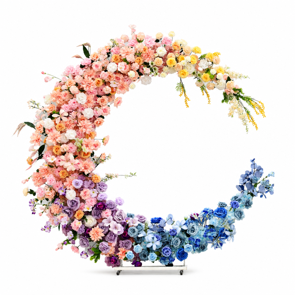 Ombré Faux Flower Moon Party Arch