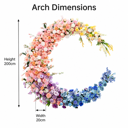 Ombré Faux Flower Moon Party Arch