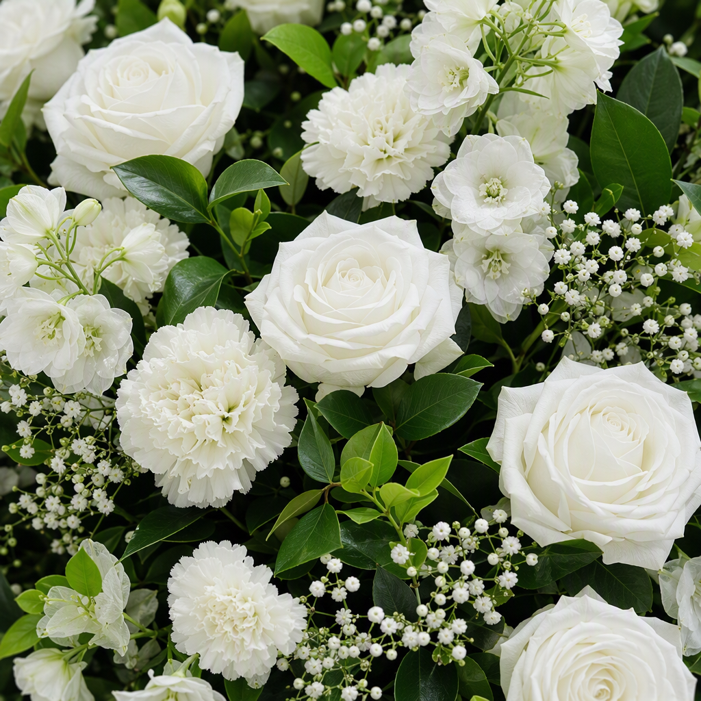 Campsis & Baby's Breath Floral Arch