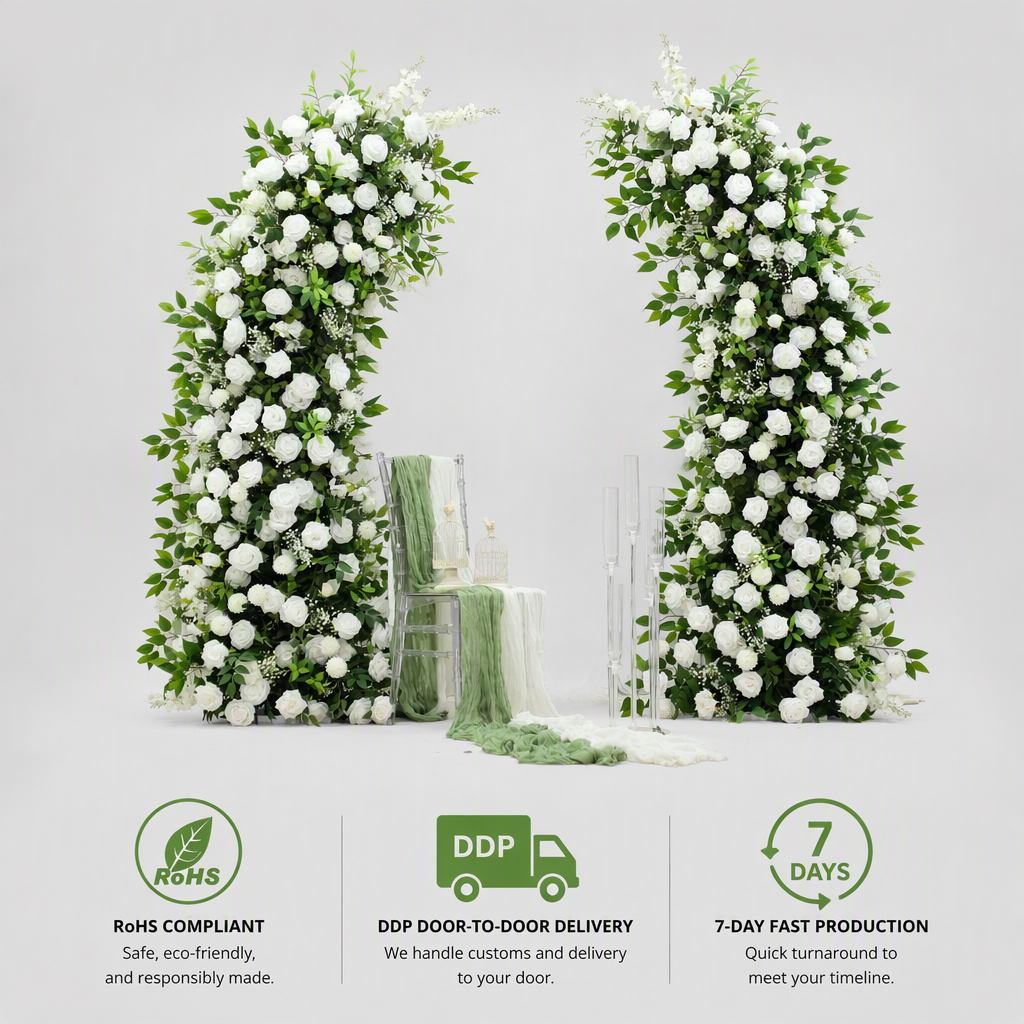 Campsis & Baby's Breath Floral Arch