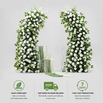 Campsis & Baby's Breath Floral Arch