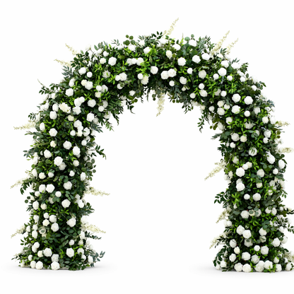 Campsis, Rhododendron & Rose U-Shaped Faux Floral Arch