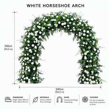 Campsis, Rhododendron & Rose U-Shaped Faux Floral Arch