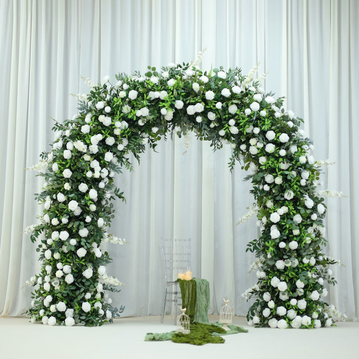 Campsis, Rhododendron & Rose U-Shaped Faux Floral Arch