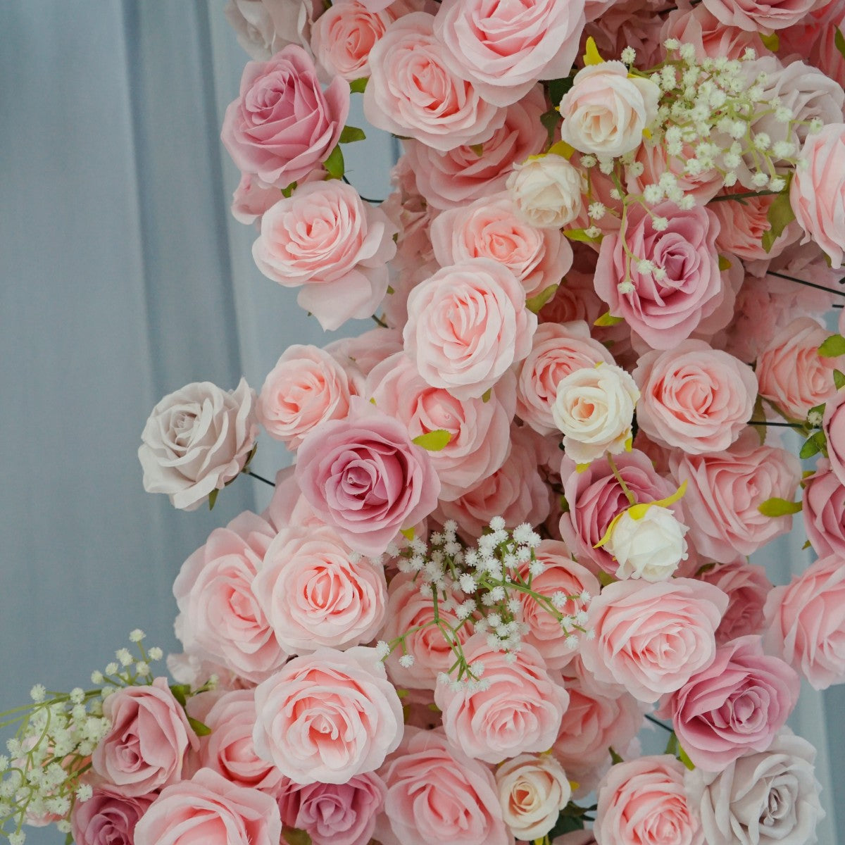 Pink Rose Heart Faux Floral Arch