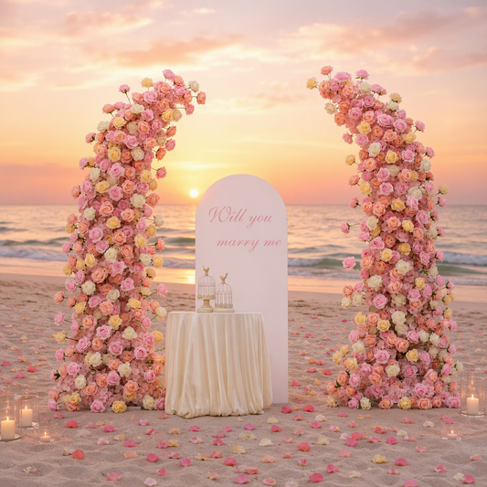 Bulgarian Pink Champagne Rose Arch