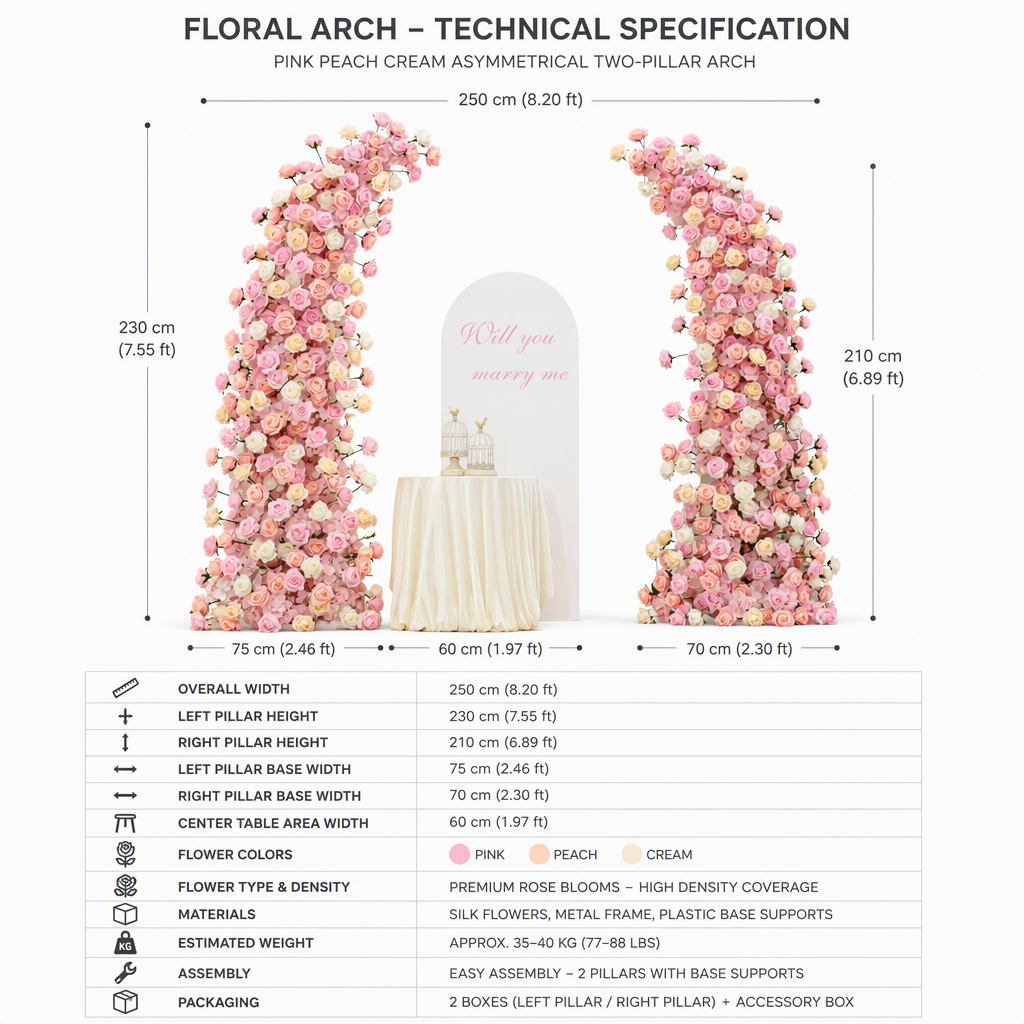 Bulgarian Pink Champagne Rose Arch