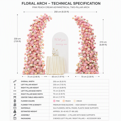Bulgarian Pink Champagne Rose Arch