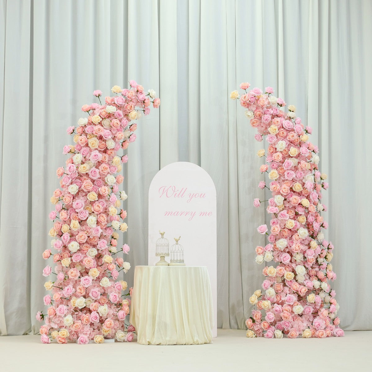 Bulgarian Pink Champagne Rose Arch