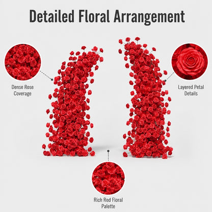 Red Rose Bullhorn Double Arch Set