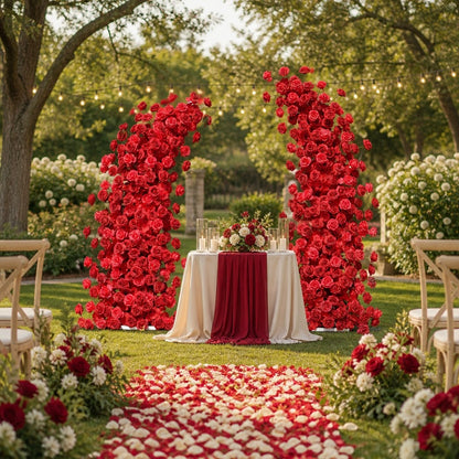 Red Rose Bullhorn Double Arch Set