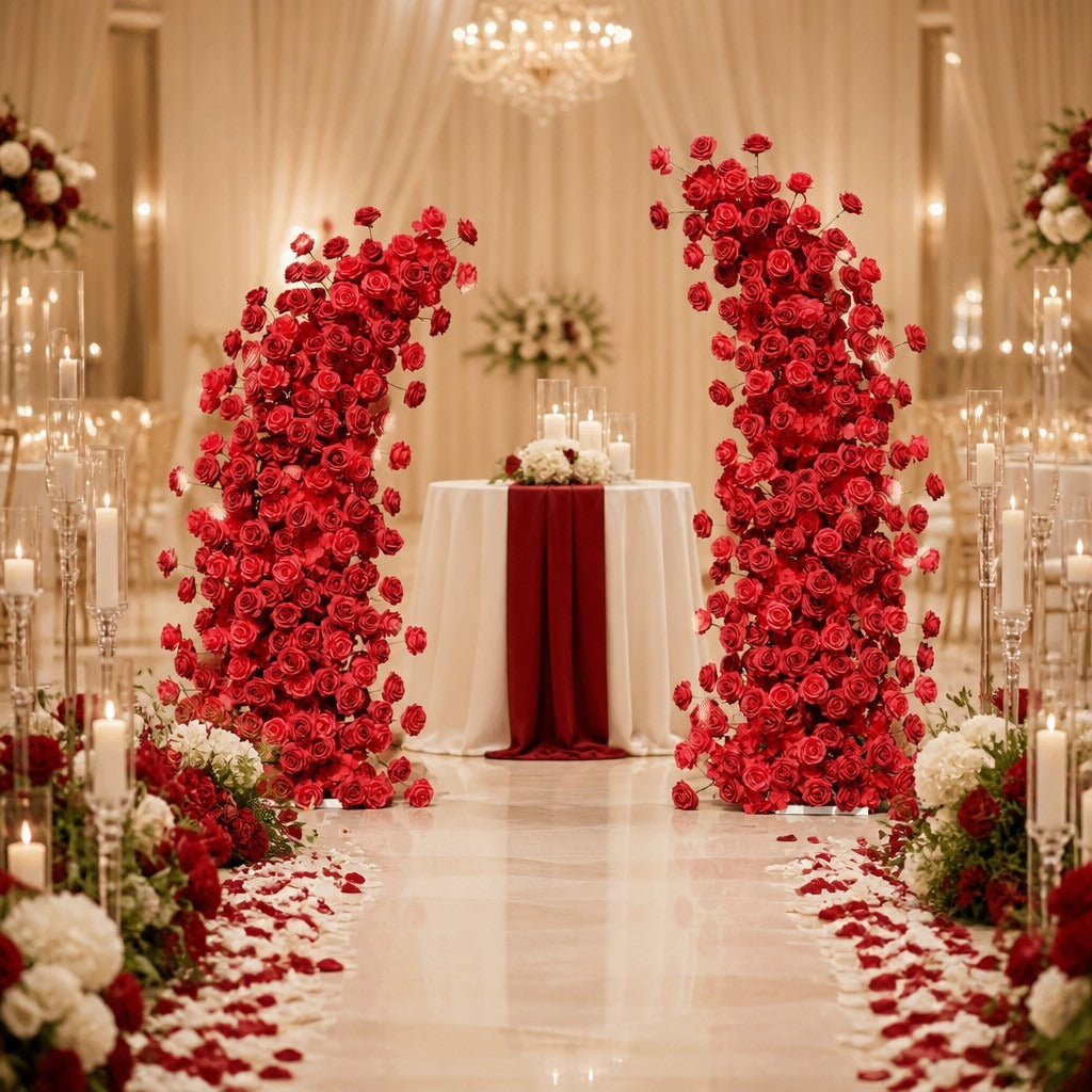Red Rose Bullhorn Double Arch Set