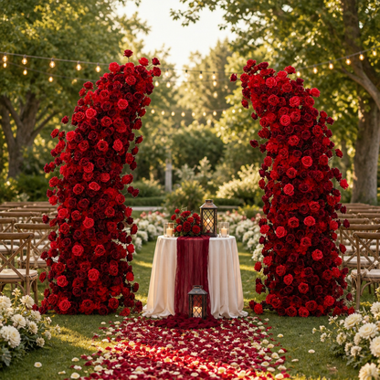 Red Rose  Horn Floral Arch
