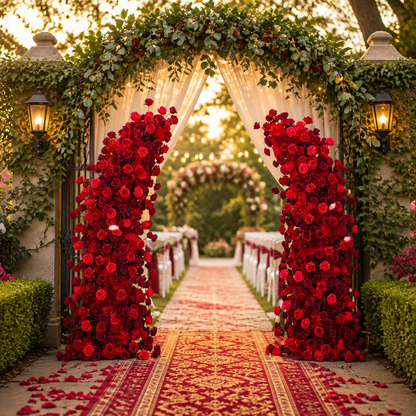 Red Rose  Horn Floral Arch