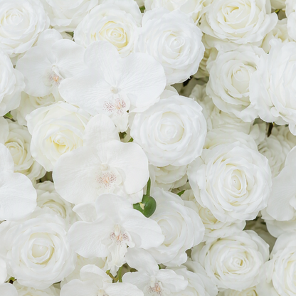 White Rose Square Artificial Flower Arch