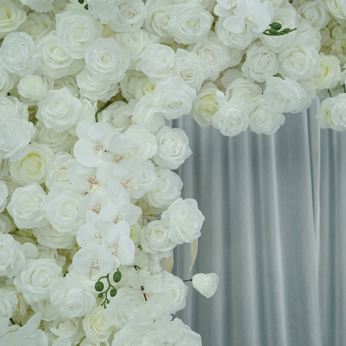 White Rose Square Artificial Flower Arch