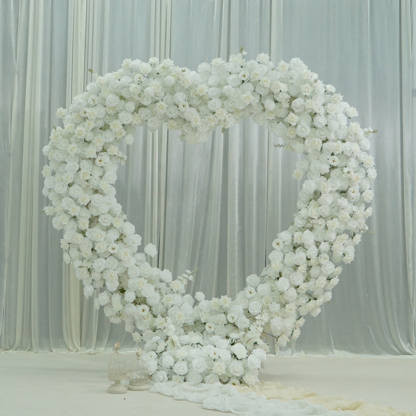 White Rose Heart Floral Arch