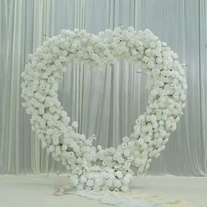 White Rose Heart Floral Arch