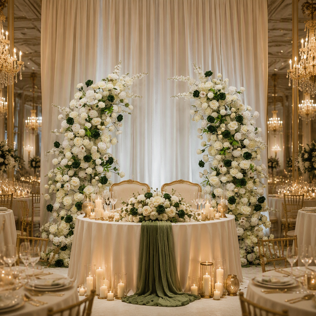 Mixed Floral Arch with Rose, Hibiscus & Peony