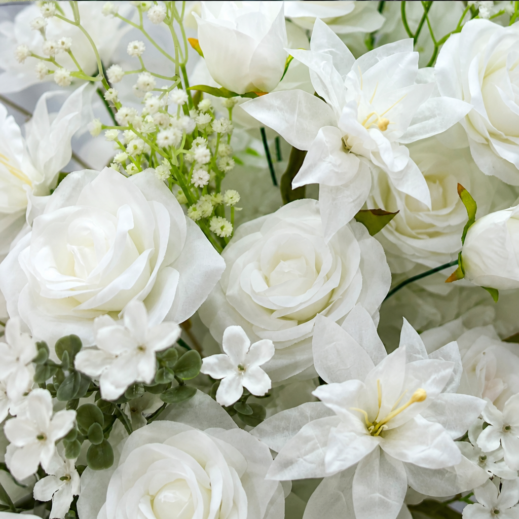 Jasmine, Lily, Baby's Breath & Horn Faux Floral Arch