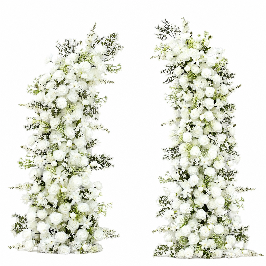 Jasmine, Lily, Baby's Breath & Horn Faux Floral Arch