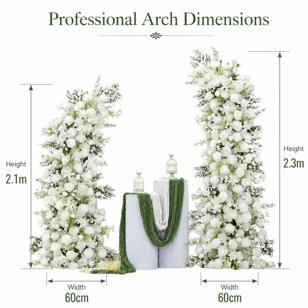 Jasmine, Lily, Baby's Breath & Horn Faux Floral Arch