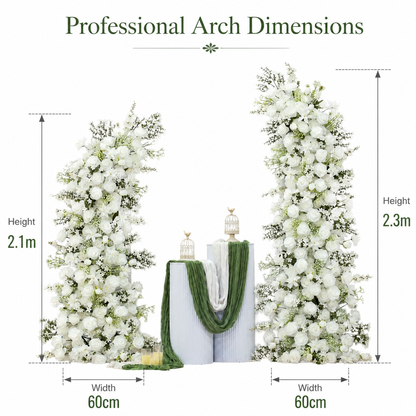 Jasmine, Lily, Baby's Breath & Horn Faux Floral Arch