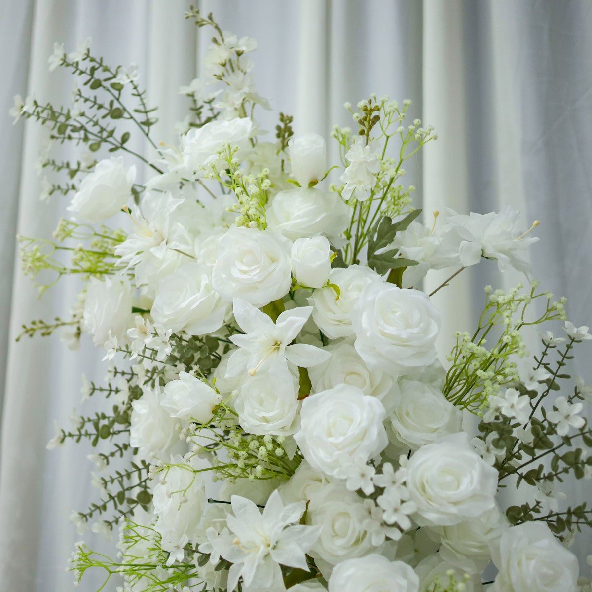Jasmine, Lily, Baby's Breath & Horn Faux Floral Arch
