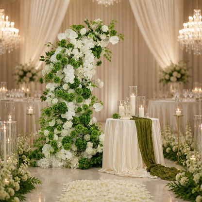 White Hydrangea Faux Floral Arch