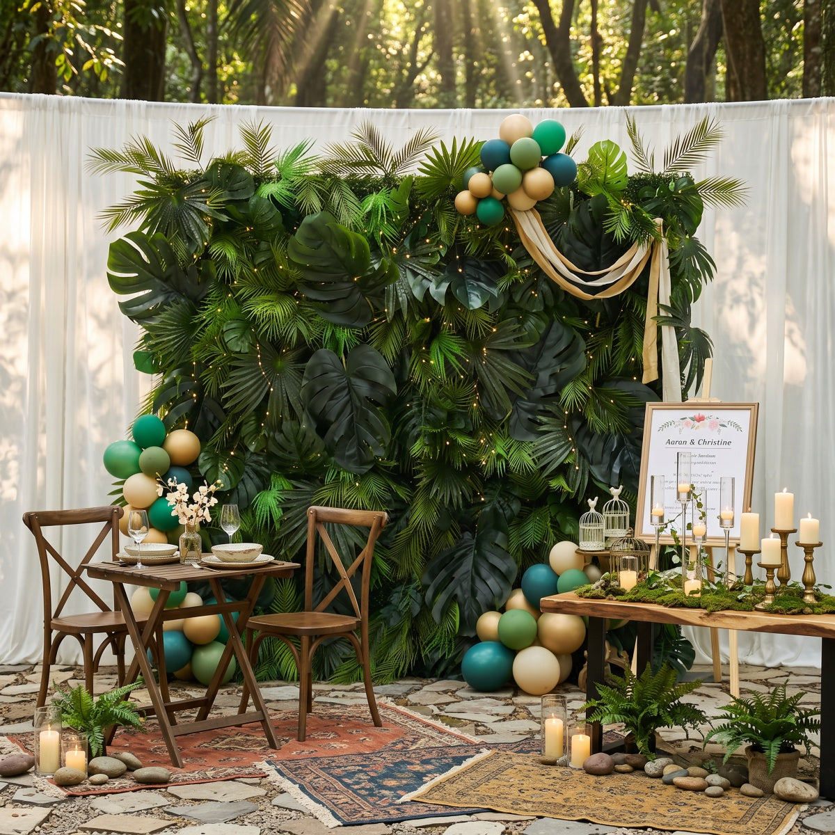 Monstera Rainforest Background