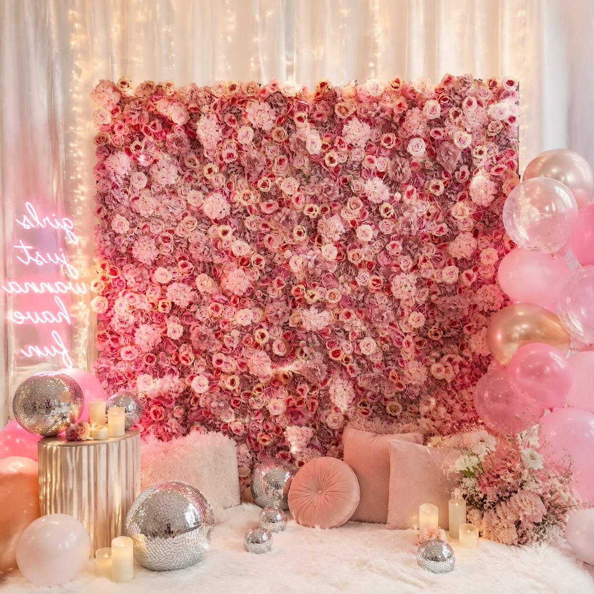 Pink Hydrangea Flower Walls