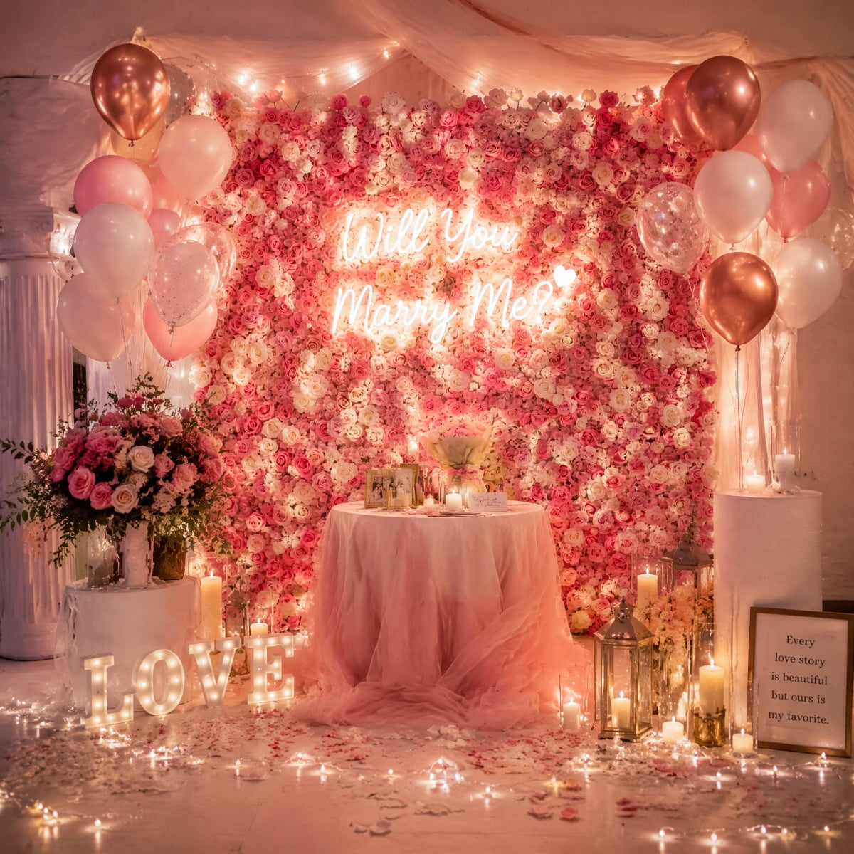 Light Pink Roses Flower Walls