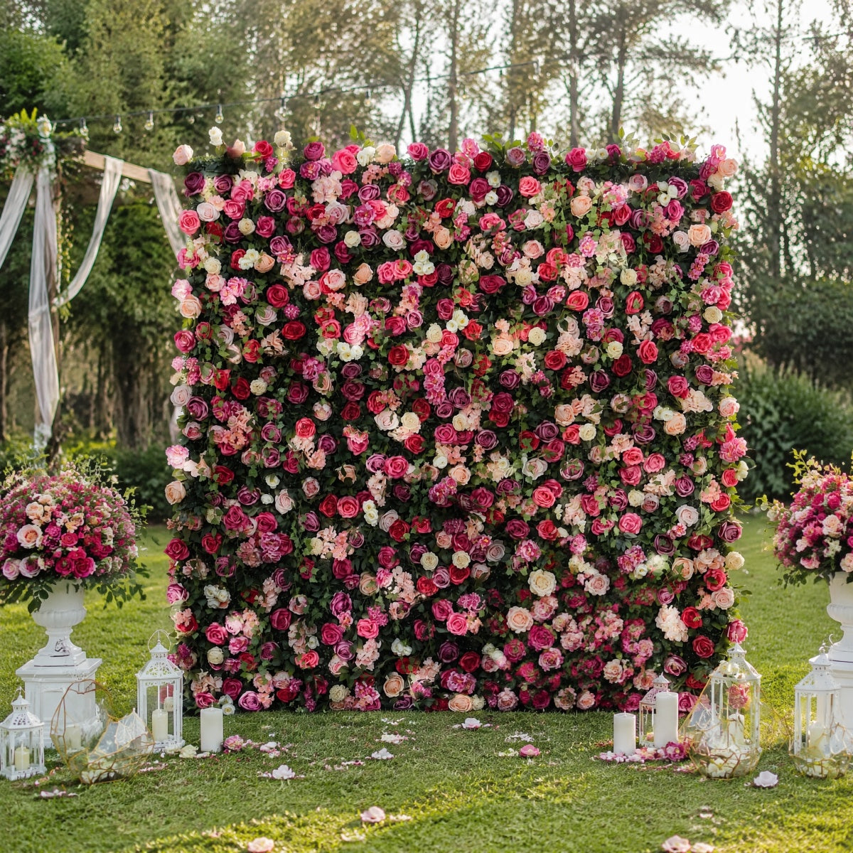 Iceberg Rose Grid Flower Walls