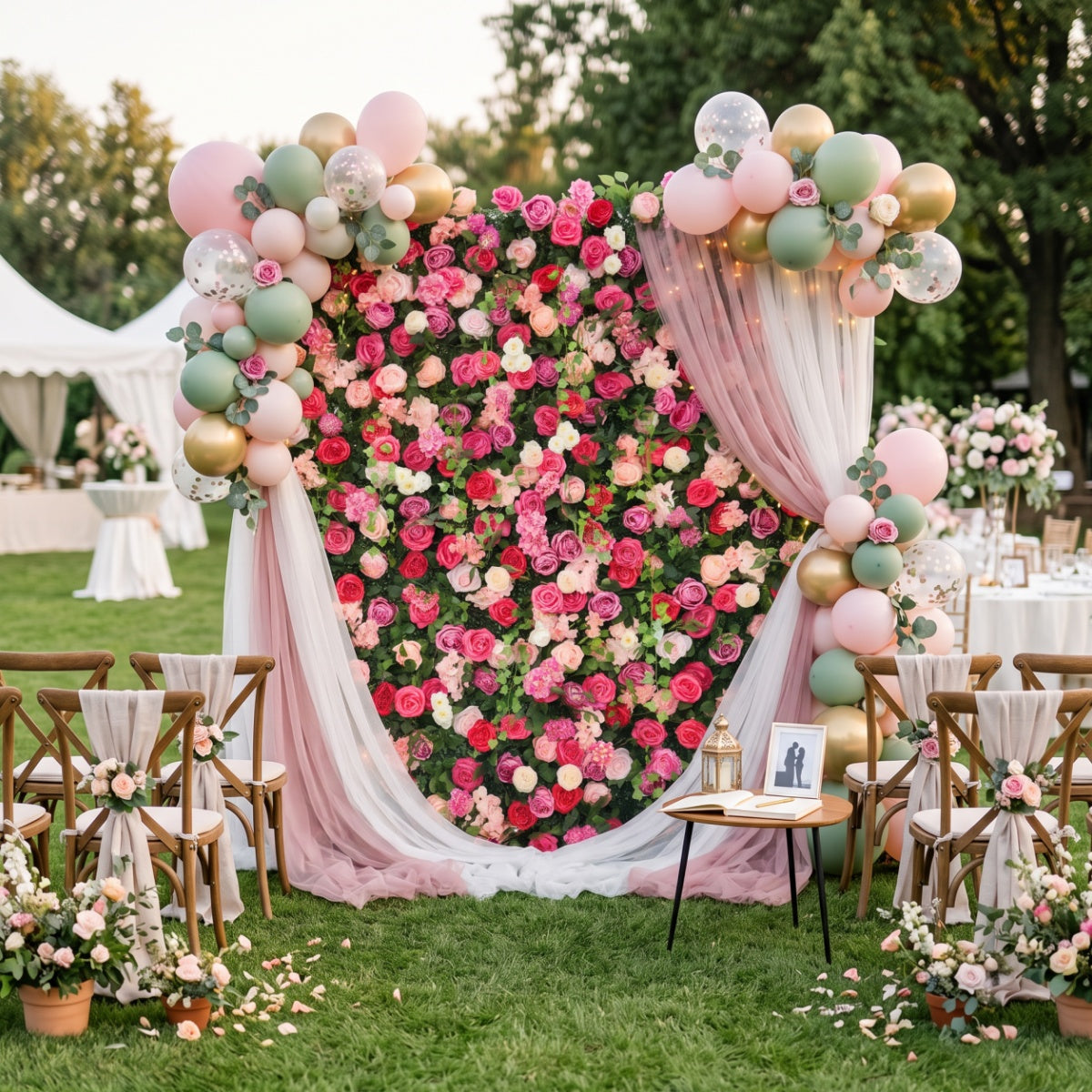 Iceberg Rose Grid Flower Walls