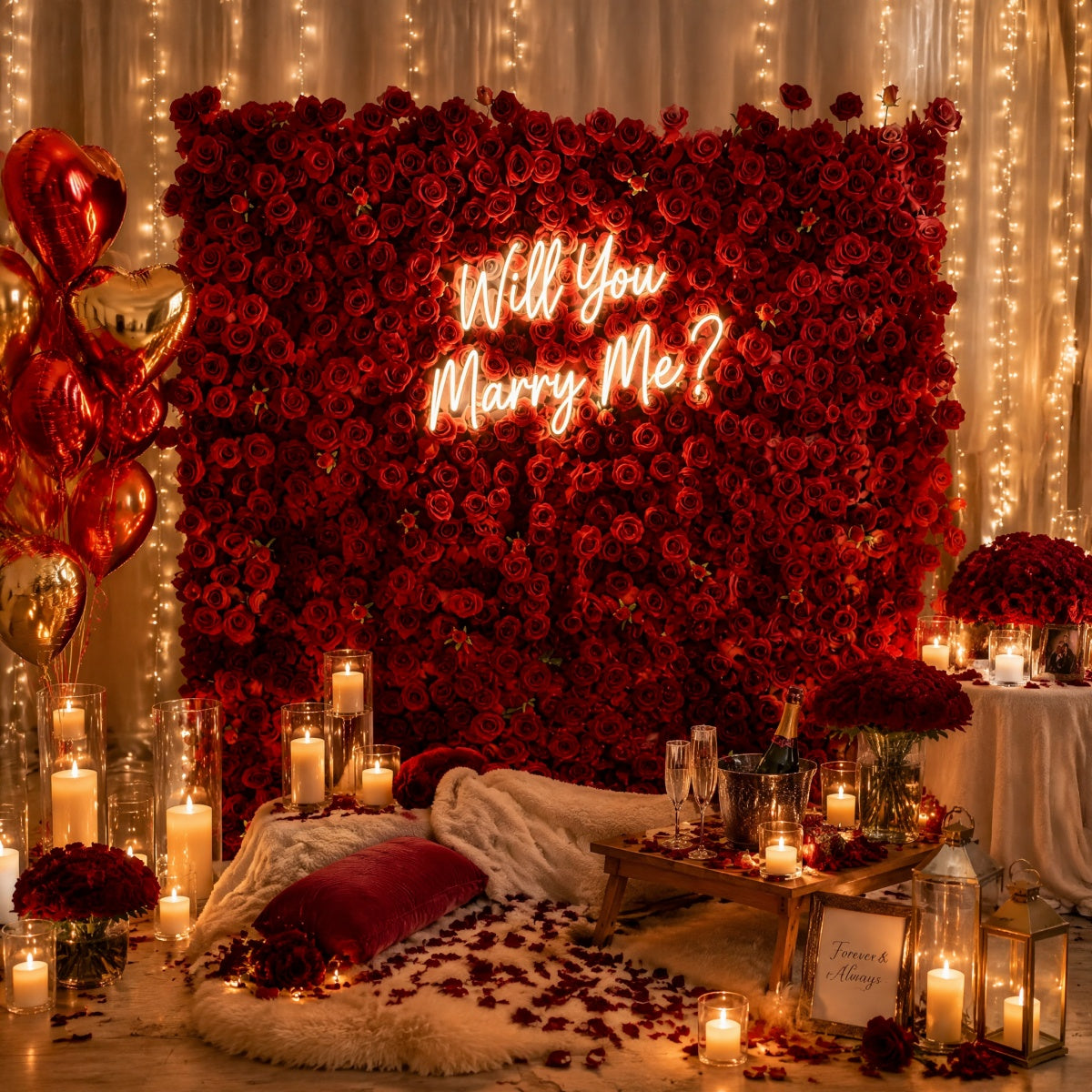 All Red Rose Flower Walls