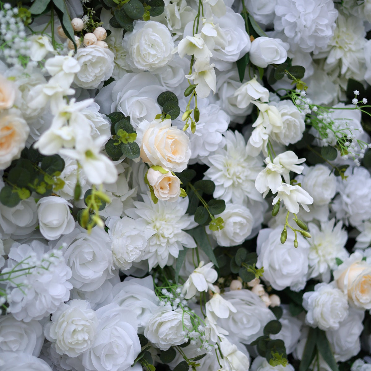White Rose Flower Wall Backdrops
