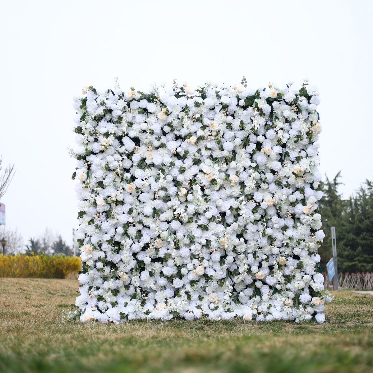 White Rose Flower Wall Backdrops