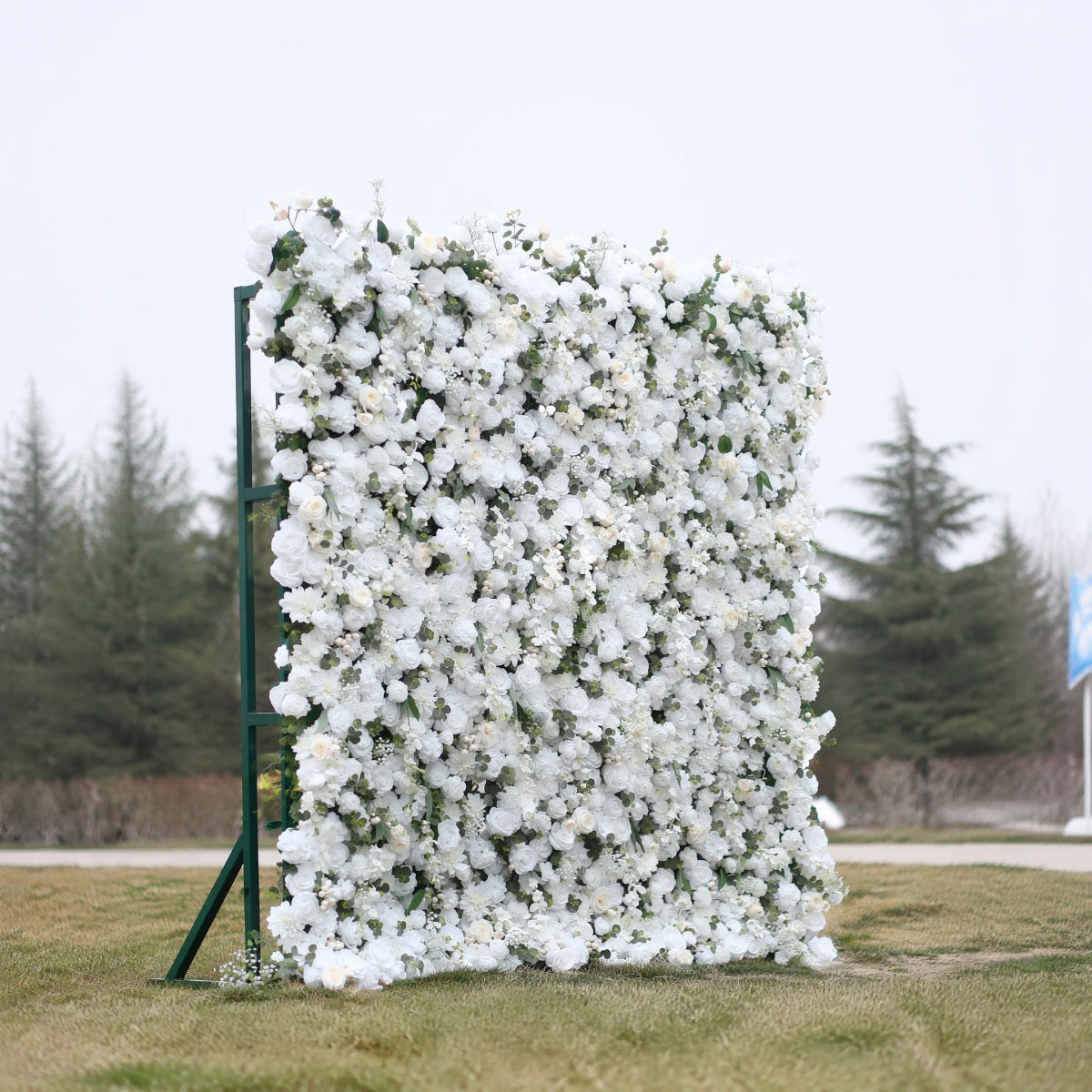 White Rose Flower Wall Backdrops