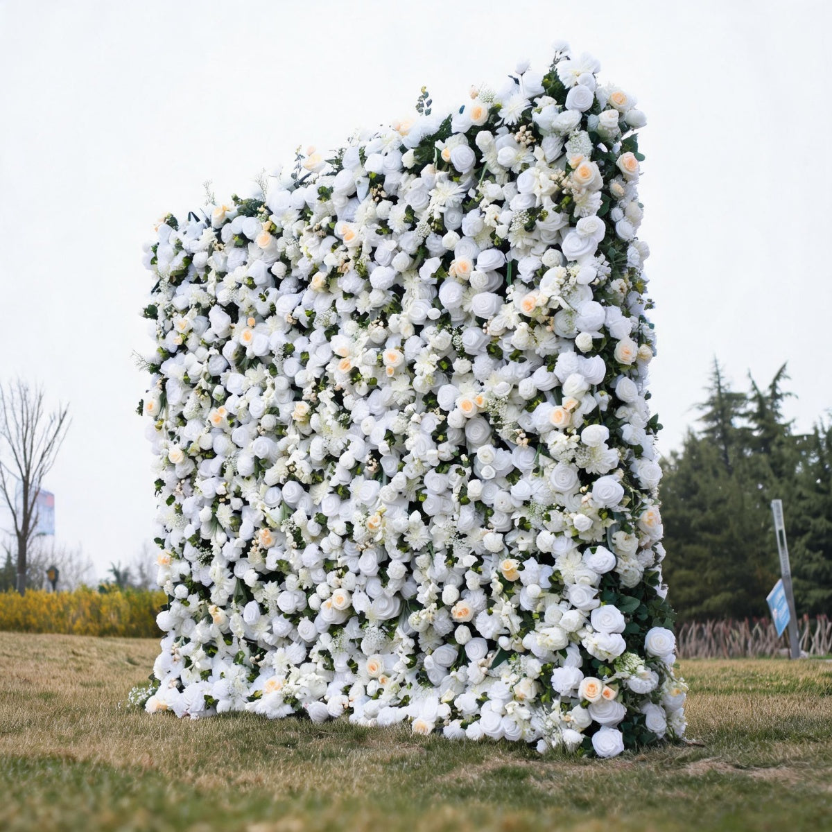 White Rose Flower Wall Backdrops